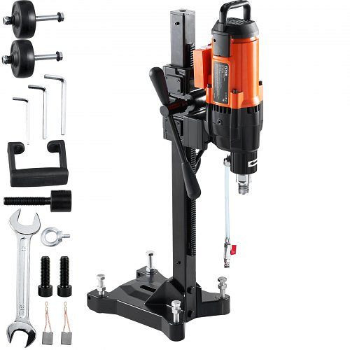VEVOR Diamant Bohranlage 2500 W Diamantkernbohrmaschine Kernbohrgerät 0-750 U/min Kernbohrmaschine, 26 cm Magnetbohrmaschine, LSJGSZKJYCW104M3IV2