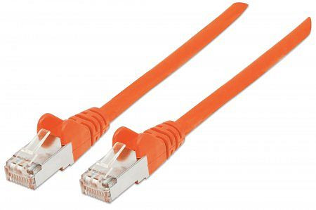 INTELLINET Netzwerkkabel, Cat6A, S/FTP, RJ45-Stecker/RJ45-Stecker, 10 m, orange, 735100