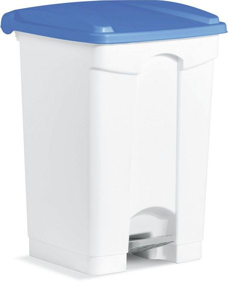 Deskin Tretabfallsammler, aus Kunststoff, Korpus weiß, Deckel blau, H 605 x B 410 x T 400 mm, 276464