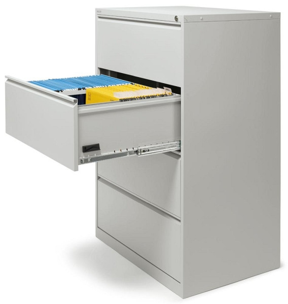 Deskin Hängeregistraturstahlschrank BASE L, pulverbeschichtet, Lichtgrau RAL 7035, B 840 x H 1320 x T 620 mm, 236579