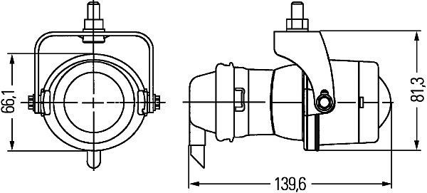 HELLA DE-Arbeitsscheinwerfer, Micro DE, 24V, Anbau/geschraubt, stehend, Nahfeldausleuchtung, Stecker: offene Kabelenden, 1GL 008 090-287