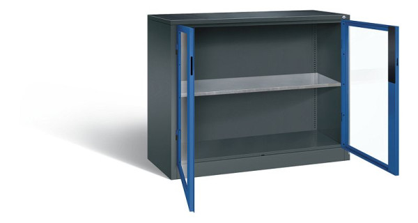 C+P Werkzeugschrank Acurado, H1000xB1200xT500mm, Farbe: Anthrazitgrau / Enzianblau, Muldengriff, 8831-0552 S10010