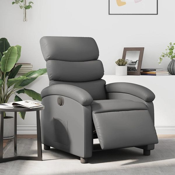 vidaXL Relaxsessel Elektrisch Grau Kunstleder, 3204029, 8721012165175