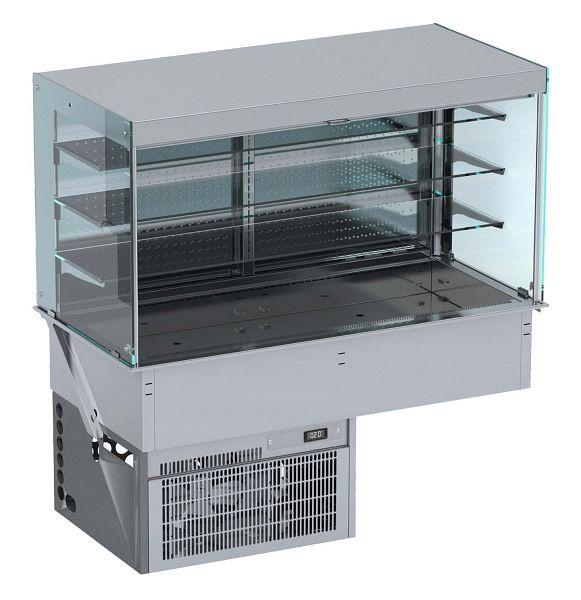 CombiSteel Einbau Wandmodell Kühlvitrine Eckig – mit Rollvorhang 4/1 GN, 7495.0170
