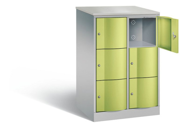 C+P XL-Schließfachschrank Resisto, H1255xB772xT640mm, Farbe: Weißaluminium / Viridingrün, 8573-273 S10136