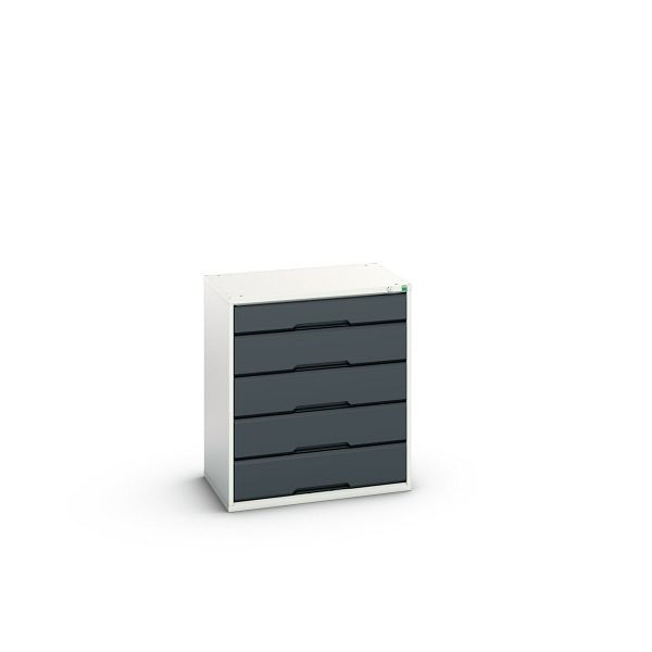 bott verso Schubladenschrank, mit 5 Schubladen, BxTxH: 800 x 550 x 900 mm, Lichtgrau / Anthrazitgrau, 16925117.19