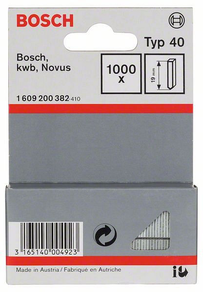Bosch Stift Typ 40, 19 mm, 1000er-Pack, 1609200382