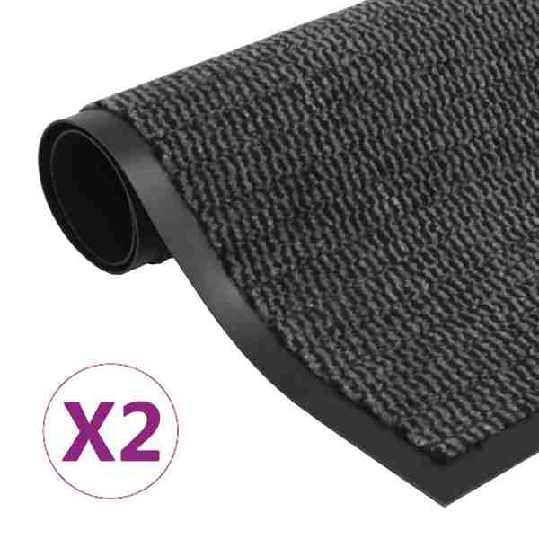 vidaXL Schmutzfangmatten 2 Stück Rechteckig Getuftet 90x150cm Anthrazit, 3051613