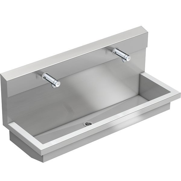 KWC Waschplatzeinheit, PLANOX, Edelstahl, 1200x530x440 mm, 2x Waschplätzen Wandventil hydraulisch gesteuert, 3600004024