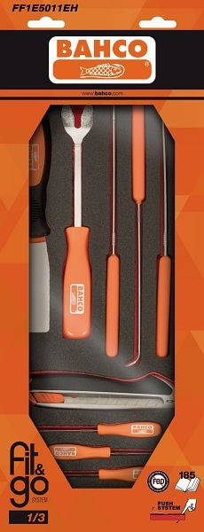 Bahco Fit&Go 1/3 Schaumstoffeinlage Ahlen, Haken und Messer – 11-teilig, FF1E5011EH