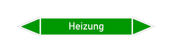 Schilder Klar Rohrleitungskennzeichen Heizung, 187x26 mm Folie selbstklebend, 101432/61