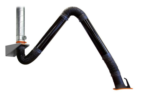 ELMAG Absaugarm in Rohrausführung, 2 Meter, Ø 150mm, inklusive Absaughaube und Wandhalter (Type Nr. 79 502), 55549