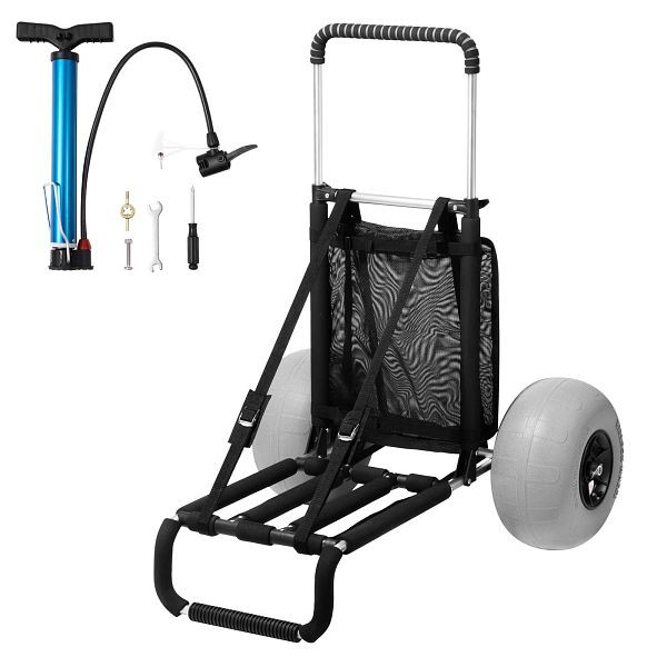 VEVOR Strandkarre Bollerwagen Sandwagen, Strandwagen 74,84 kg Tragkraft, Zusammenklappbarer Sandwagen aus Aluminium 685 bis 1135 mm, STTCXLHJ12INOSARTV0