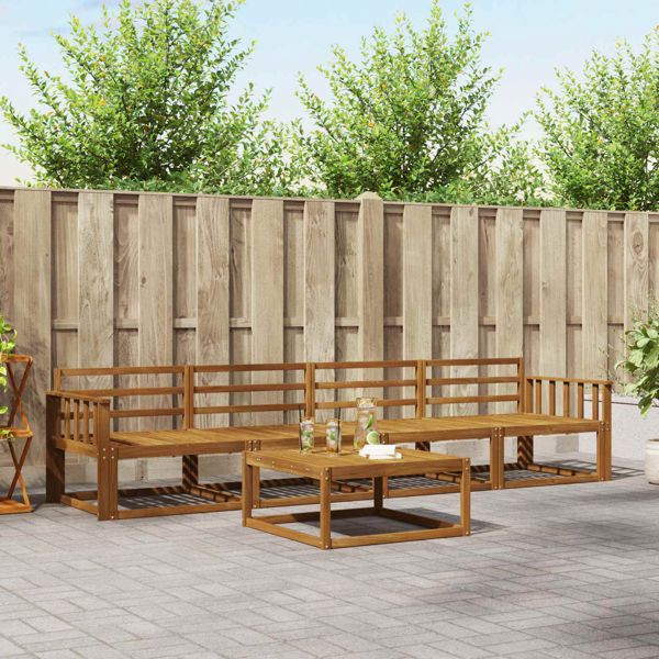 vidaXL Outdoor-Sofagarnitur 5-teilig Natur Massivholz Akazie, 3367152