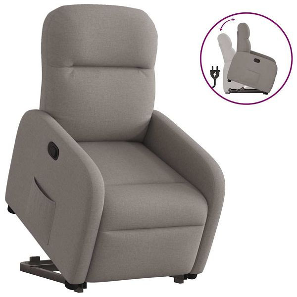 vidaXL Relaxsessel mit Aufstehhilfe Taupe Stoff, 3302979