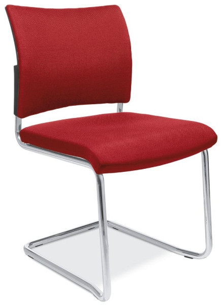 Deskin Besucherschwinger LAS VEGAS, Schwingergestell verchromt, Bezug Stoff Basic G, Farbe rot, VE: 2 Stück, 272332