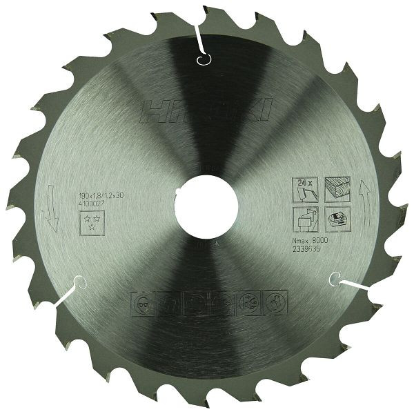 HiKOKI TCT Kreissägeblatt Holz 190x30 Z24 Flach- / Wechselzahn, 4100027