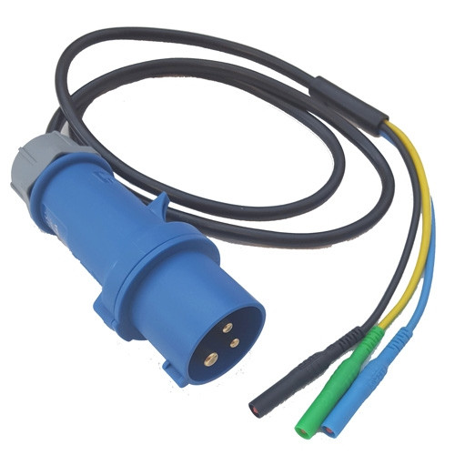 HT Instruments CEE-16A 3 Pol Messadapter (CEE 3 Pol Stecker mit 3 Anschlussleitungen), 2009650