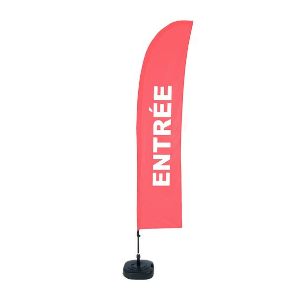 Showdown Displays Beach Flag Budget Wind Komplettset Eingang Rot Französisch, BFBL-WT21-17-I512