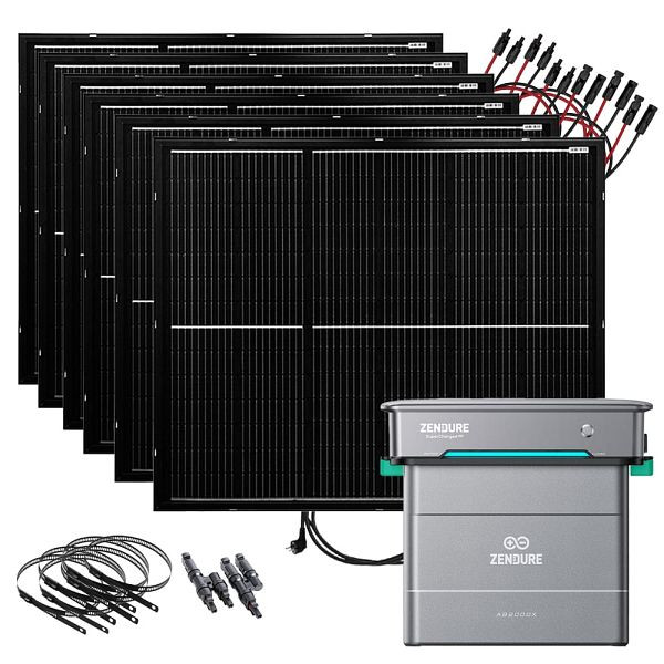 Offgridtec 1200W Balkonkraftwerk mit ultraleichten Solarmodulen und Zendure AIO Pro Speichersystem, 4-01-022225