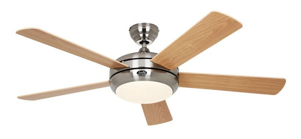 CasaFan Deckenventilator Titanium 132 Chrom gebürstet-Bucheche/Kiefer mit Fernbedienung, 9513260