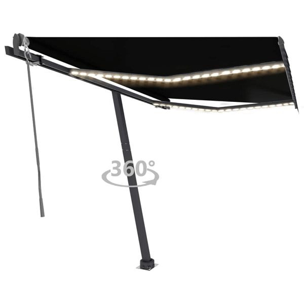 vidaXL Automatische Markise mit LED & Windsensor 300x250 cm Anthrazit, 3069714