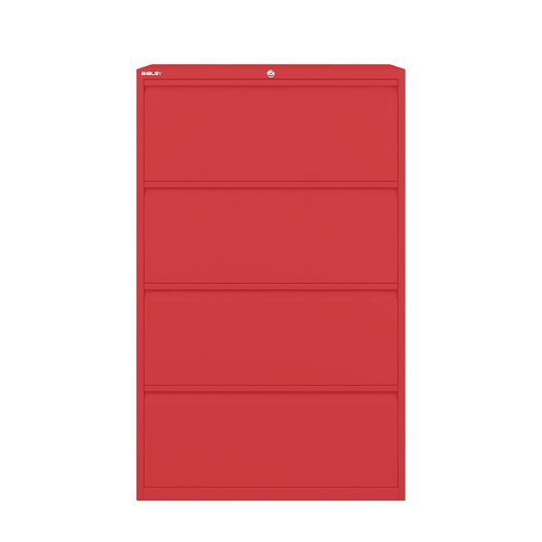 Bisley Essentials Schubladenschrank, Höhe 1300-1324 mm, 670 kardinalrot, YESF0813670