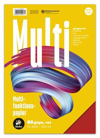Staufen Multifunktionspapier 7X PLUS - A4, 80 g/qm, rot, 50 Blatt, 734050997