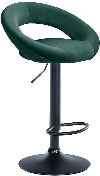 CLP Barhocker Olinda Samt schwarz, grün, 325993, 4255716353049