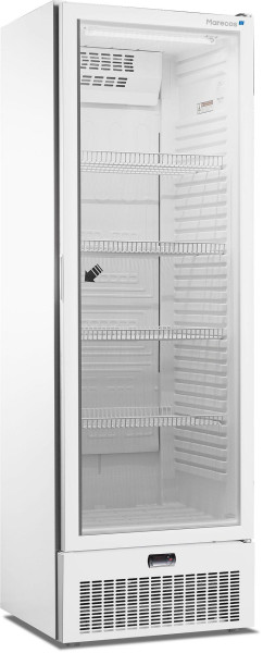 Marecos Kühlschrank mit Glastür aus weißem Stahl 400 Serie, 224.003