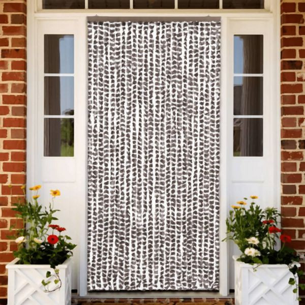 vidaXL Insektenschutz-Vorhang Taupe und Weiß 100x220 cm Chenille, 325462