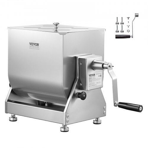 VEVOR manueller Fleischmischer 30 L mit Kippbehälter, Handmixer für 13,61 kg Fleisch, Wurstmischer mit Untersetzungsgetriebe, SYRLJBJKQXK2VX73T001V0