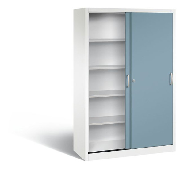 C+P Schiebetürenschrank Acurado-2000, H1950xB1200xT500 mm, Weiß/Horizontblau, 2050-00 S10288