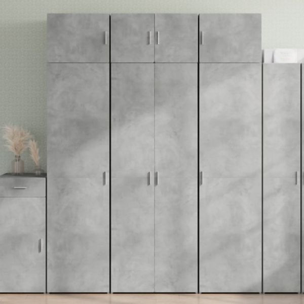 vidaXL Hochschrank Betongrau 70x42,5x225 cm Holzwerkstoff, 3281332