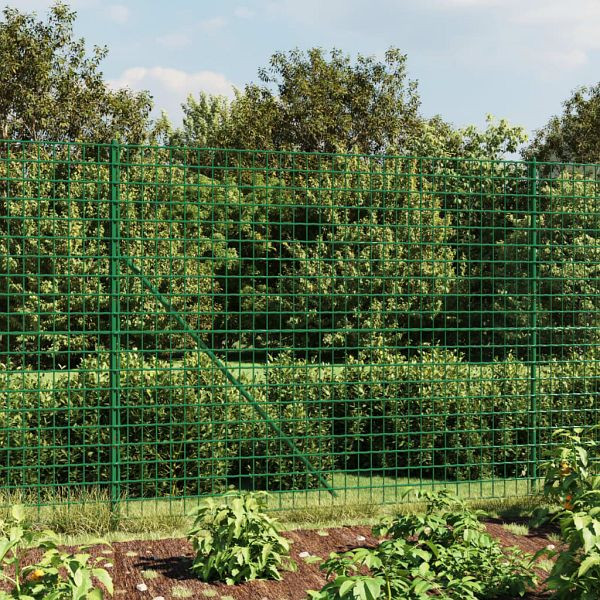 vidaXL Maschendrahtzaun mit Bodenflansch Grün 1,4x25 m, 154171