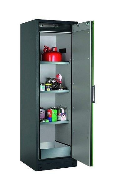 asecos Sicherheitsschrank Q-CLASSIC-90, Q90.195.060.R in resedagrün RAL 6011 mit 3x Fachboden (Edelstahl), 30073-048-33414