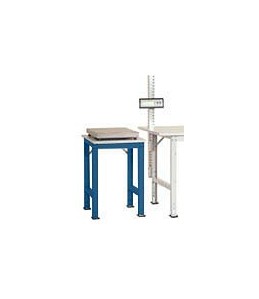 Manuflex Beistelltisch PACKPOOL Standard mit Kunststoffplatte, BxTxH = 500 x 600 x 760-870 mm, Brillantblau, AS0061.5007