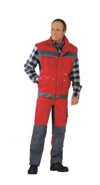 Planam Plaline Weste, rot/schiefer, Größe 4XL, 2537068
