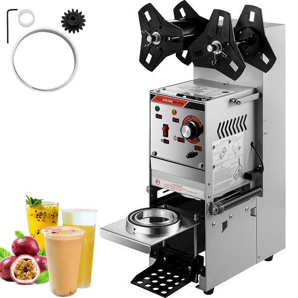 VEVOR Milchtee Versiegelungsmaschine 300-500 Tassen/h, elektrisch aus Kohlenstoffstahl & ABS-Kunststoff für Getränke, NFKWY-680220VT7OWV2