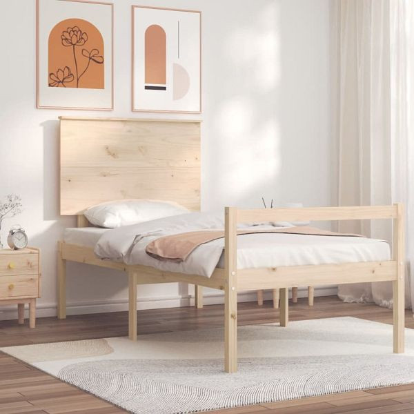vidaXL Seniorenbett mit Kopfteil 100x200 cm Massivholz, 3195471