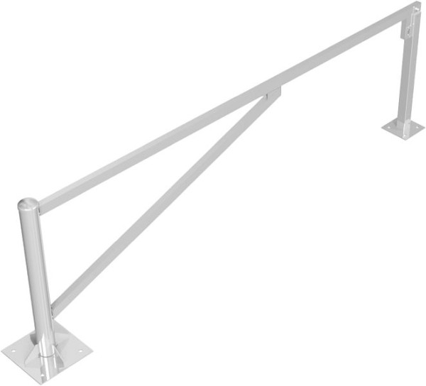 Schake Drehschranke 3,00m, mit Profilzylinder, Drehpfosten: Ø 102mm, Schrankenarm: 60x40mm, inkl. 2 Auflagepfosten, zum Aufdübeln, feuerverzinkt, 413_300ZP