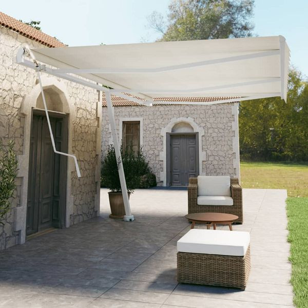 vidaXL Stützen für Markisen Weiß 600x245 cm Eisen, 315092