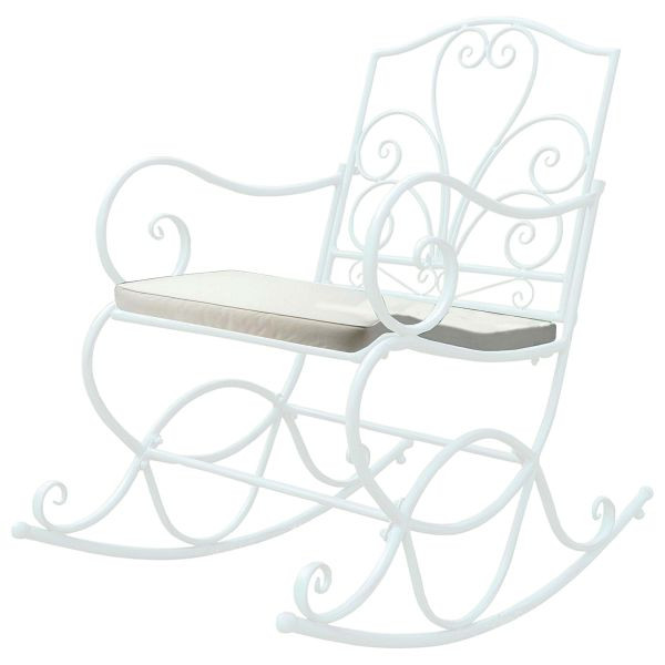 Mendler Polsterauflage für Schaukelstuhl HWC-C39, Schaukelstuhlauflage Sitzkissen Sitzpolster, creme, 62266