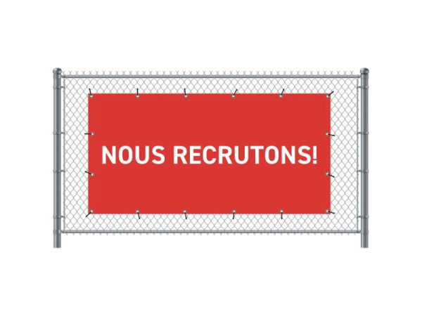 Showdown Displays Zaun-Banner 200 x 100 cm Wir Stellen Ein Französisch Rot, FBG200-100-I737