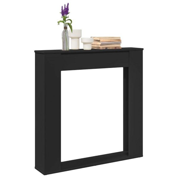 vidaXL Kaminumrandung Schwarz 100x20x100 cm Holzwerkstoff, 854572