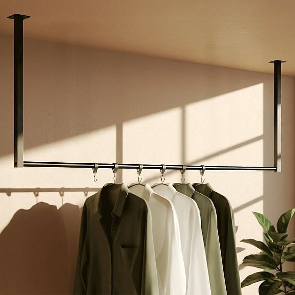 CLP Kleiderstange Fenton 120x60 cm 6er, schwarz, 325871