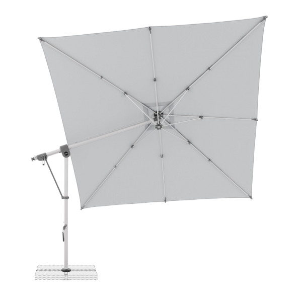 doppler Pendelschirm EXPERT, 300x300cm, 8 teilig, Design: T827 hellgrau, 465247T827