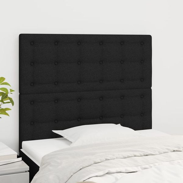 vidaXL Kopfteile 2 Stück Schwarz 100x5x78/88 cm Stoff, 3116758