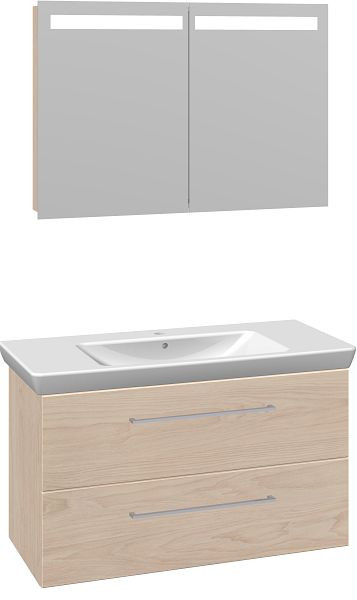 Scanbad Möbelset 105 cm Multo+ LOTTO XL, mit 2 Schubladen, Spiegelschrank, Weiß Ulm E, ML-365534