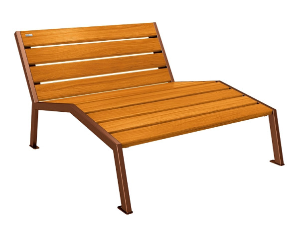 Procity Liegestuhl Silaos 1200 mm, Ohne Armlehne, Holz & Stahl, helle Eiche/Rost Korken Effekt, 209641.S025.CHEC